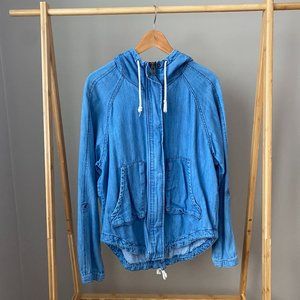Urban Outfitters BDG hooded blue jean jacket